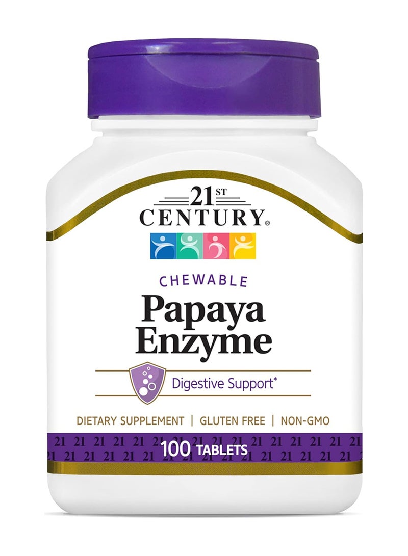 21st Century Chewable Papaya Enzyme 100 Tablets - Image 1